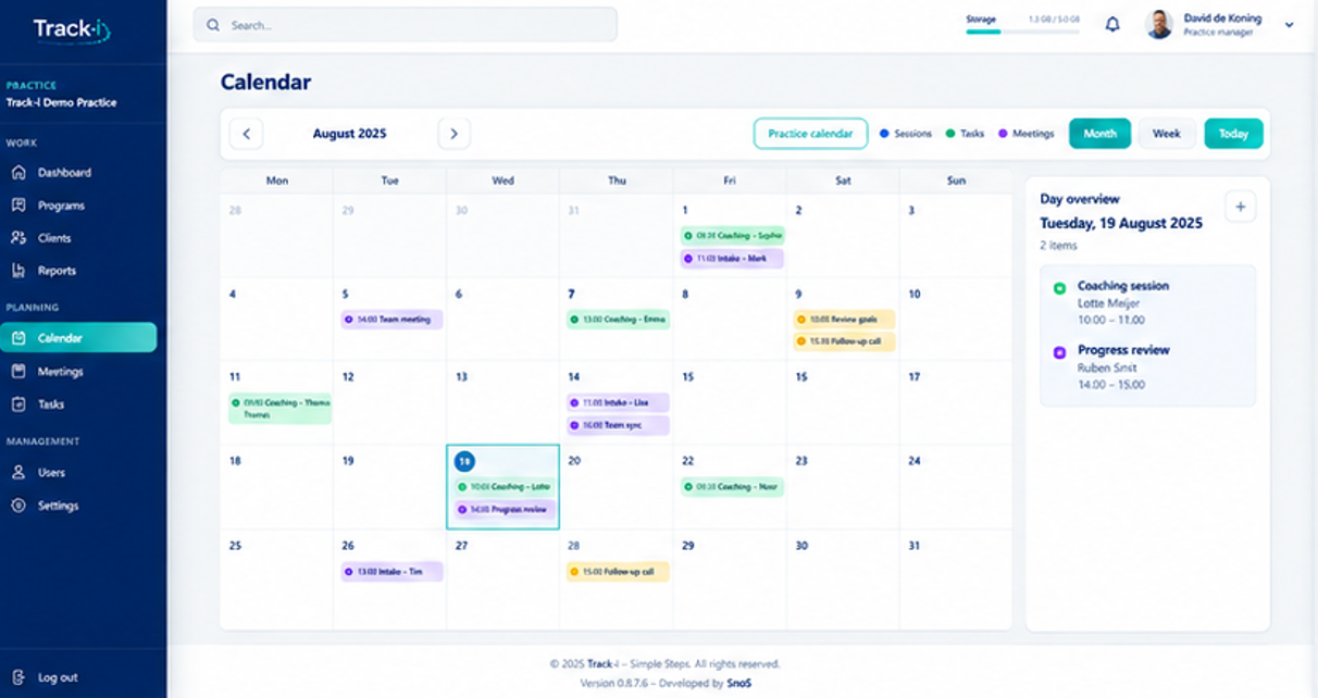 Track-i agenda en planning